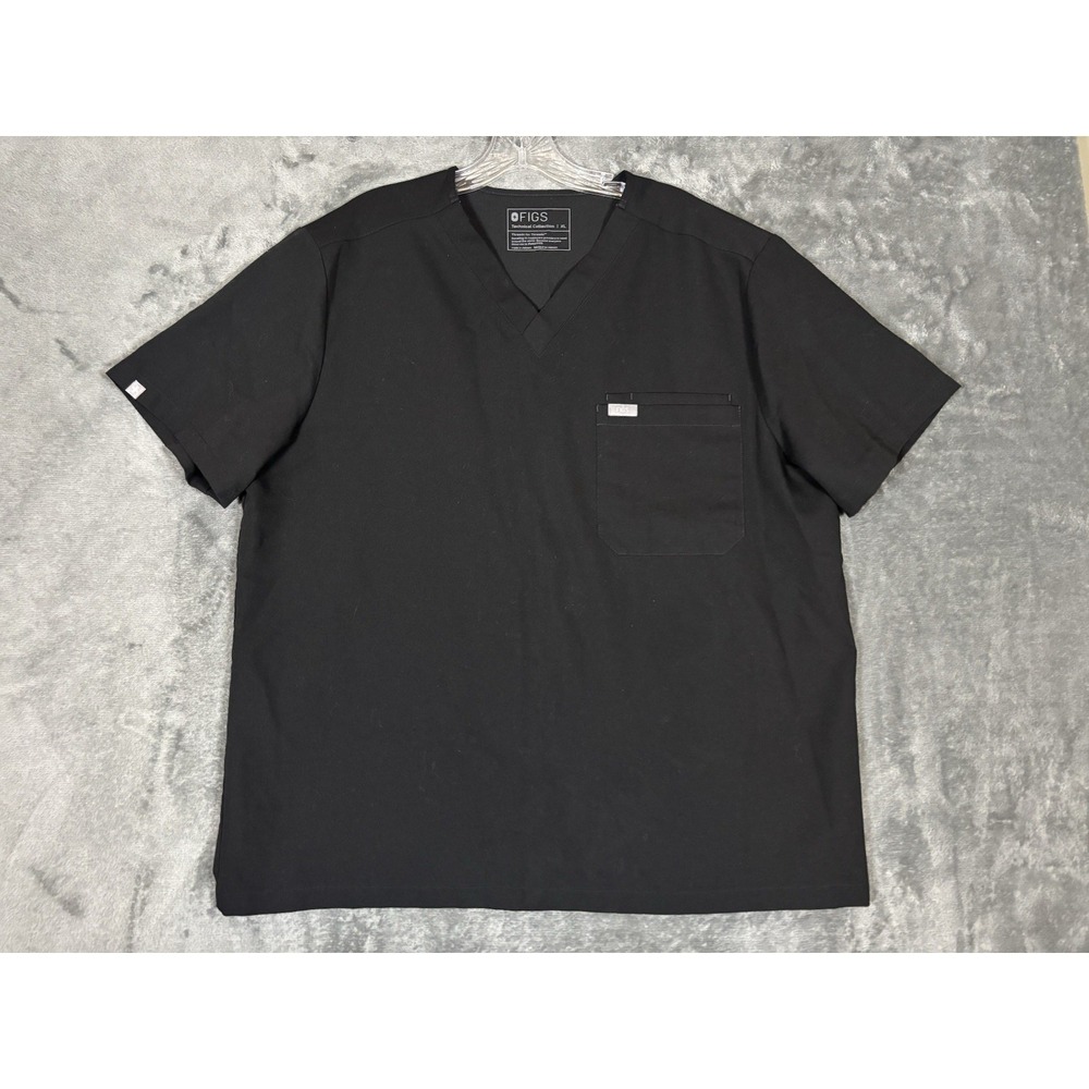 Figs Scrub Top Men XXL Black Leon Three-Pocket Medical Doctor Healthcare Uniform